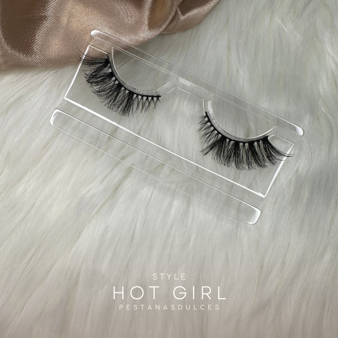HOT GIRL long soft dramatic false eyelash strips – reusable strip lashes