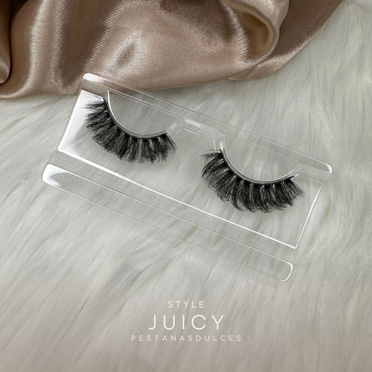 JUICY medium-length fluffy thick false eyelash strips – reusable strip lashes