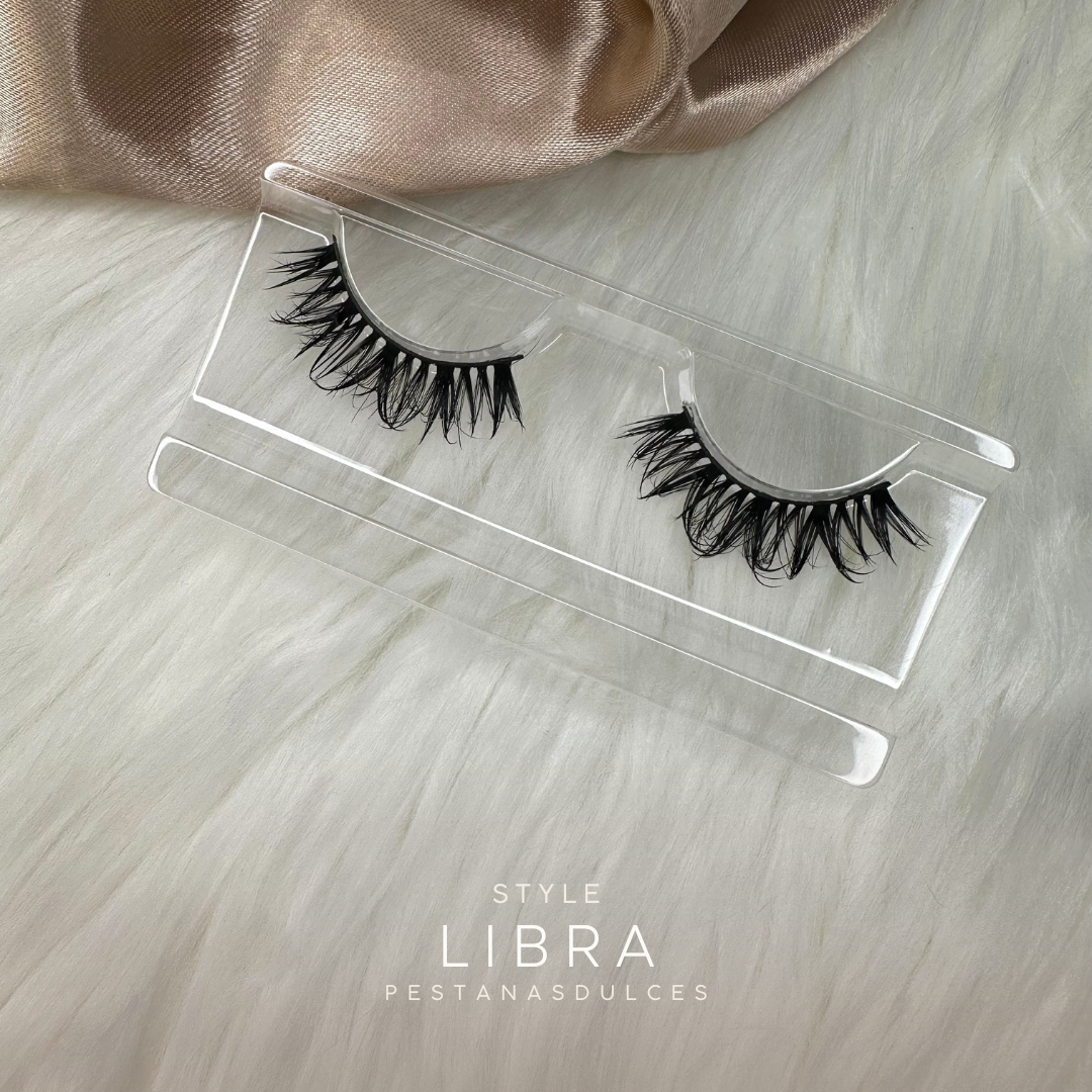 LIBRA medium-length dramatic natural false eyelash strips – reusable strip lashes