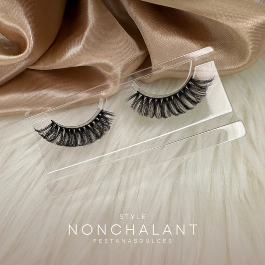NONCHALANT medium-length curly dramatic false eyelash strips – reusable strip lashes