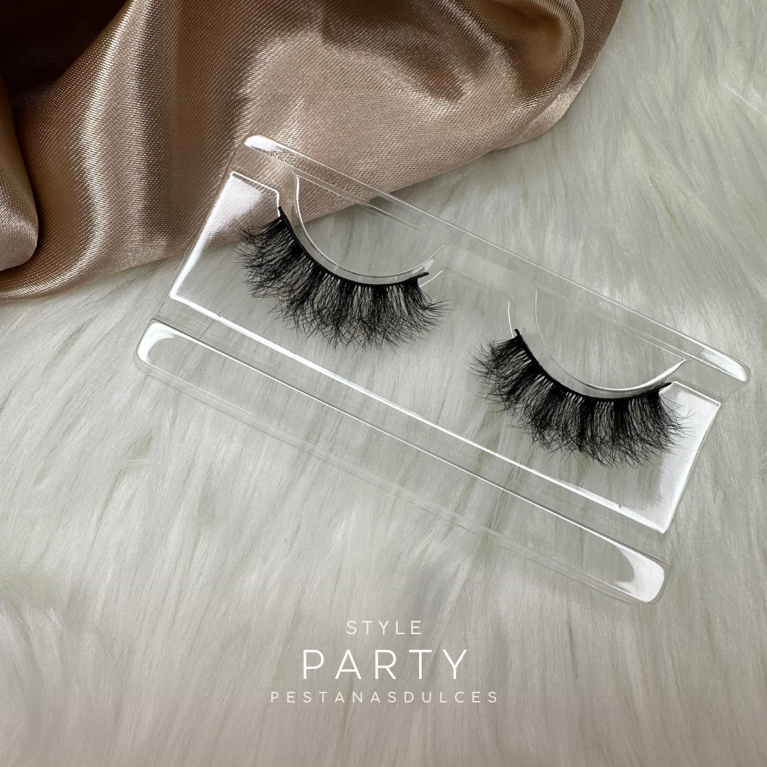 PARTY medium-length fluffy soft false eyelash strips – reusable strip lashes