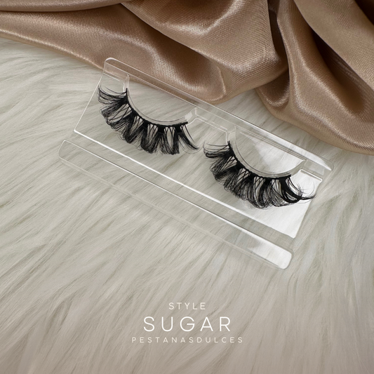 SUGAR long dramatic natural false eyelash strips – reusable strip lashes