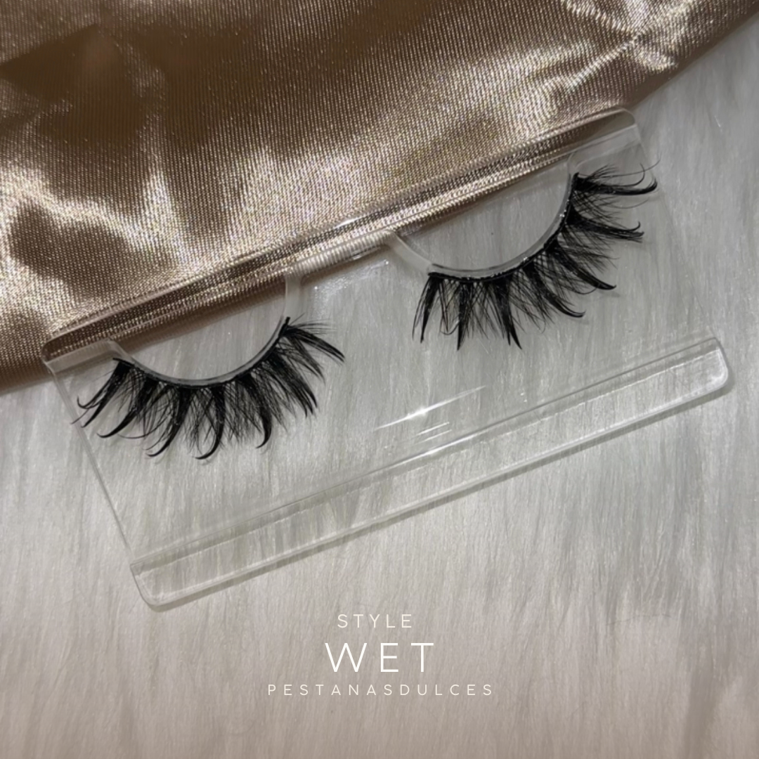 WET dramatic natural wet-look false eyelash strips – reusable strip lashes