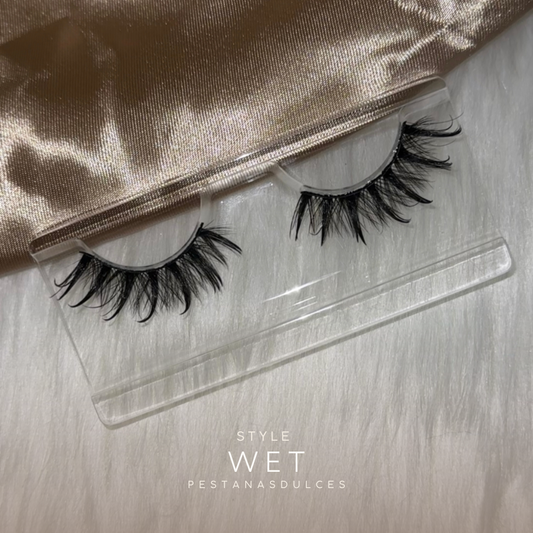 WET dramatic natural wet-look false eyelash strips – reusable strip lashes